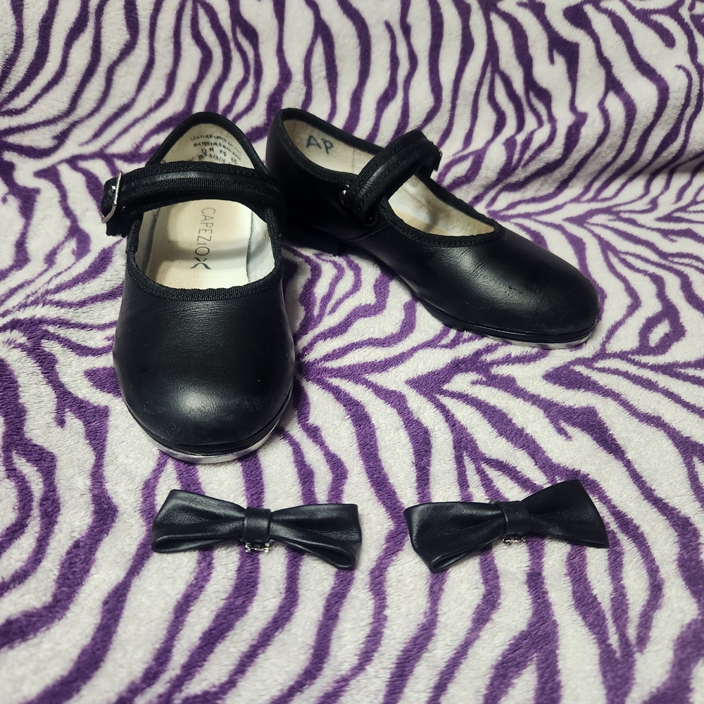 Capezio Black Tap Shoes W/ Optional Bows